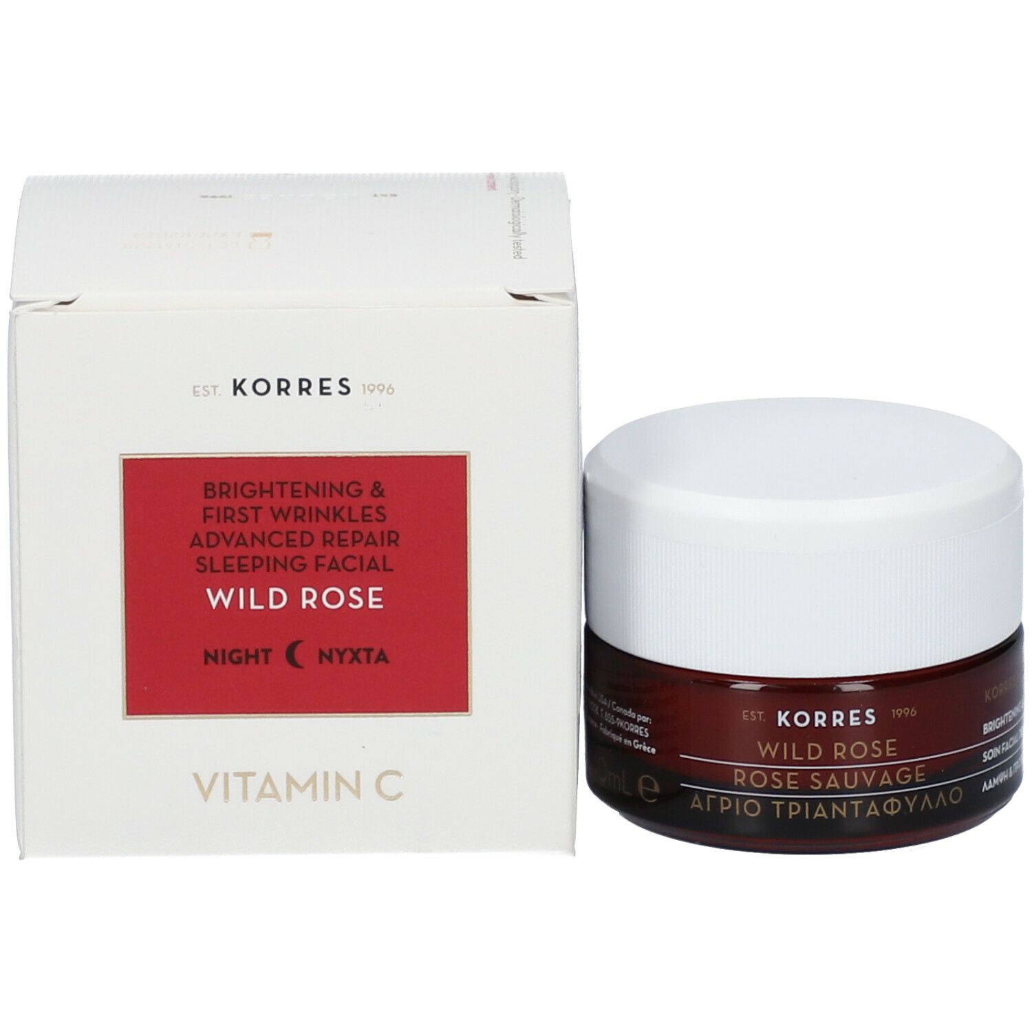 Korres Rose Sauvage Soin facial de nuit éclat & Prémières rides réparateur avancé