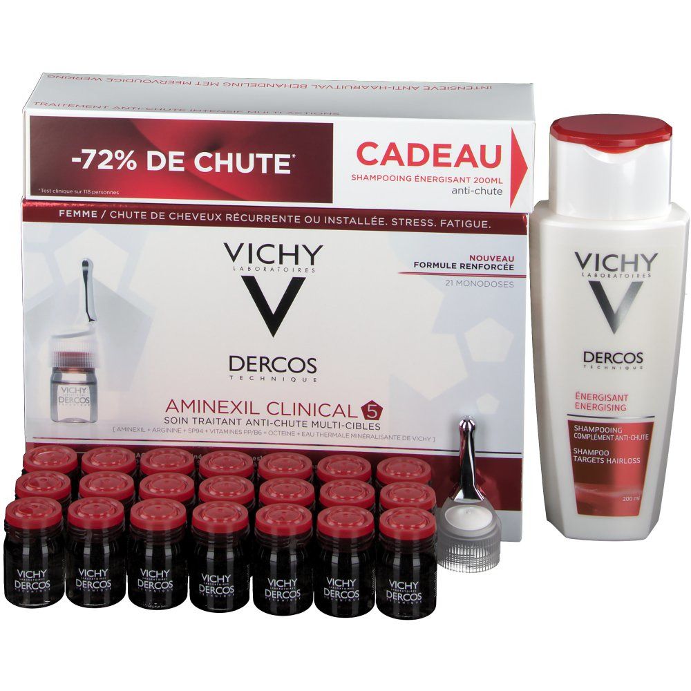 Vichy V Dercos Aminexil Clinical 5 Frauen + Dercos Vital Intensiv Shampoo bei Haarausfall