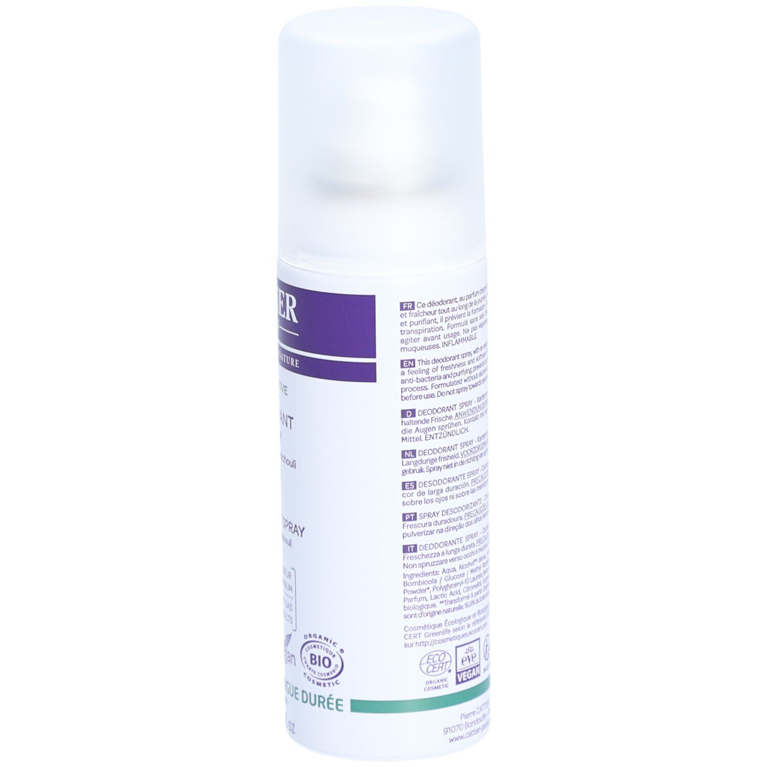 Cattier Deodorant Spray - Kardamom & Patchouli