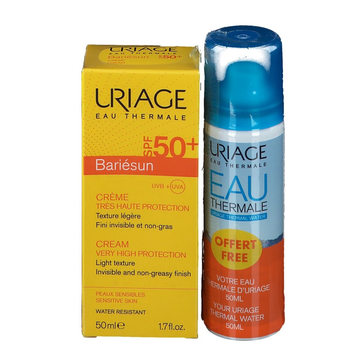 Uriage Bariésun Crème SPF50+ + Eau thermale OFFERT