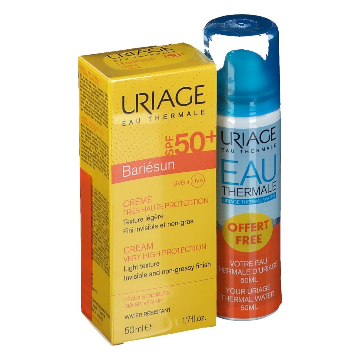 Uriage Bariésun Crème SPF50+ + Eau thermale OFFERT