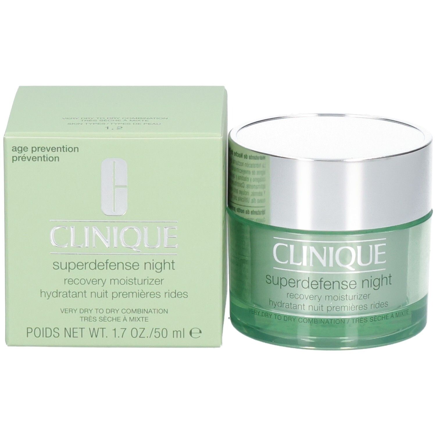 Clinique Superdefense Night Recovery Moisturizer Tiegel und Box, 50 ml.