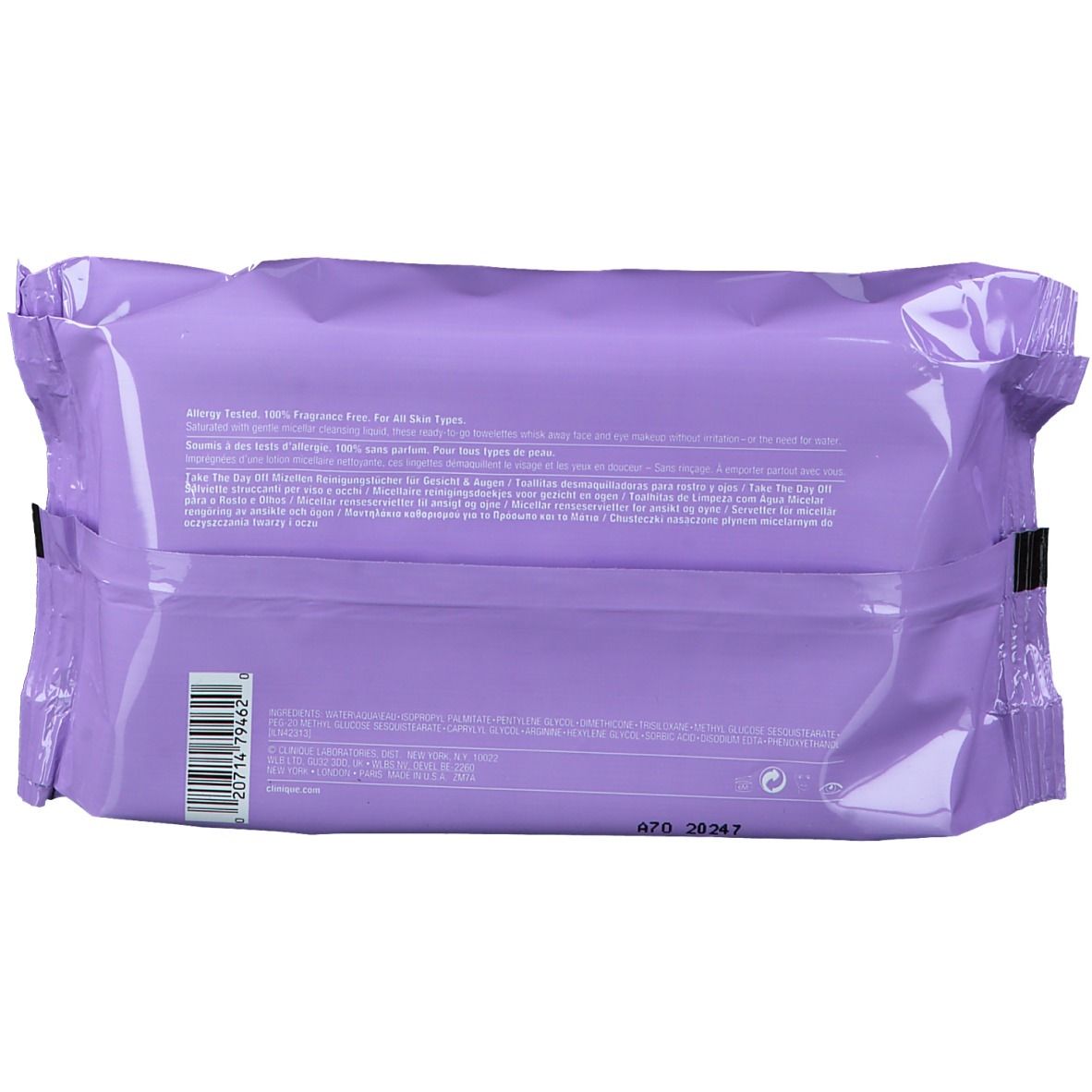 CLINIQUE Take The Day Off™ Lingettes démaquillantes à l'eau micellaire visage & yeux