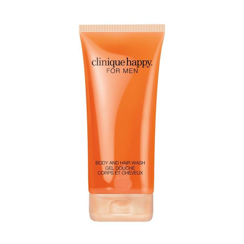 Orange Tube: Clinique Happy for Men Body and Hair Wash.