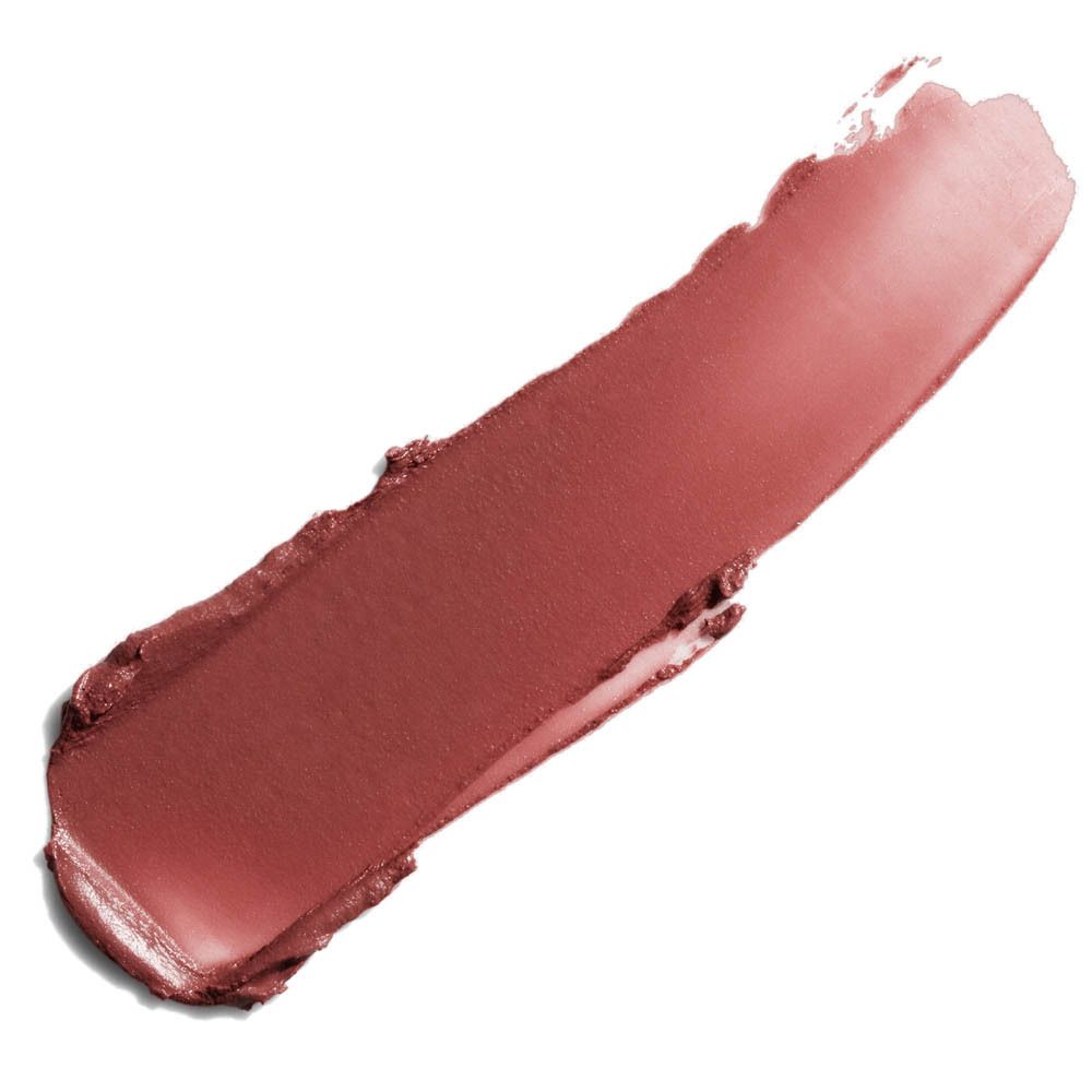 Lippenstift-Abstrich in einem matten Rosaton mit leichtem Schimmer.