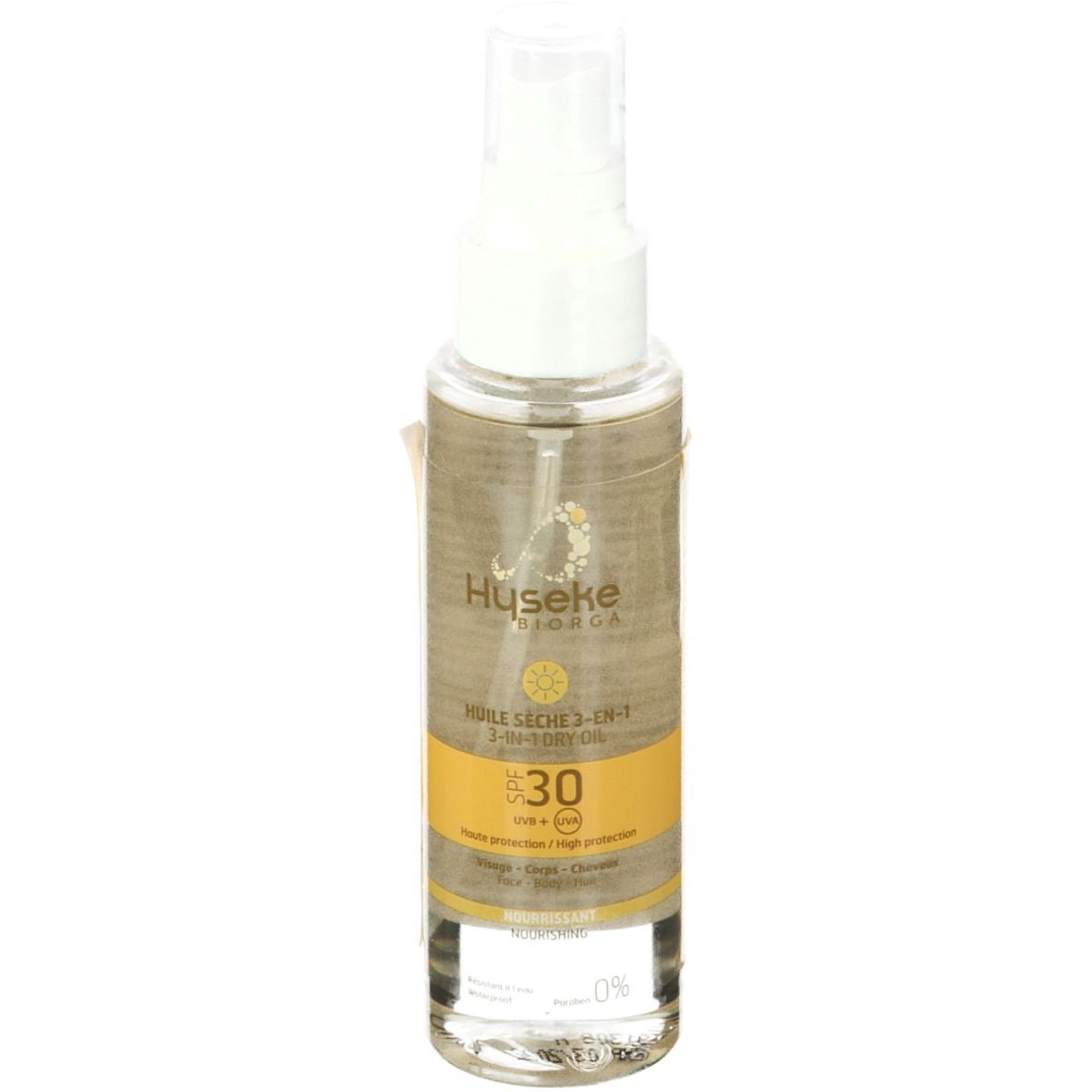 Hyseke BIORGA Huile Sèche Solaire 3 en 1 SPF30