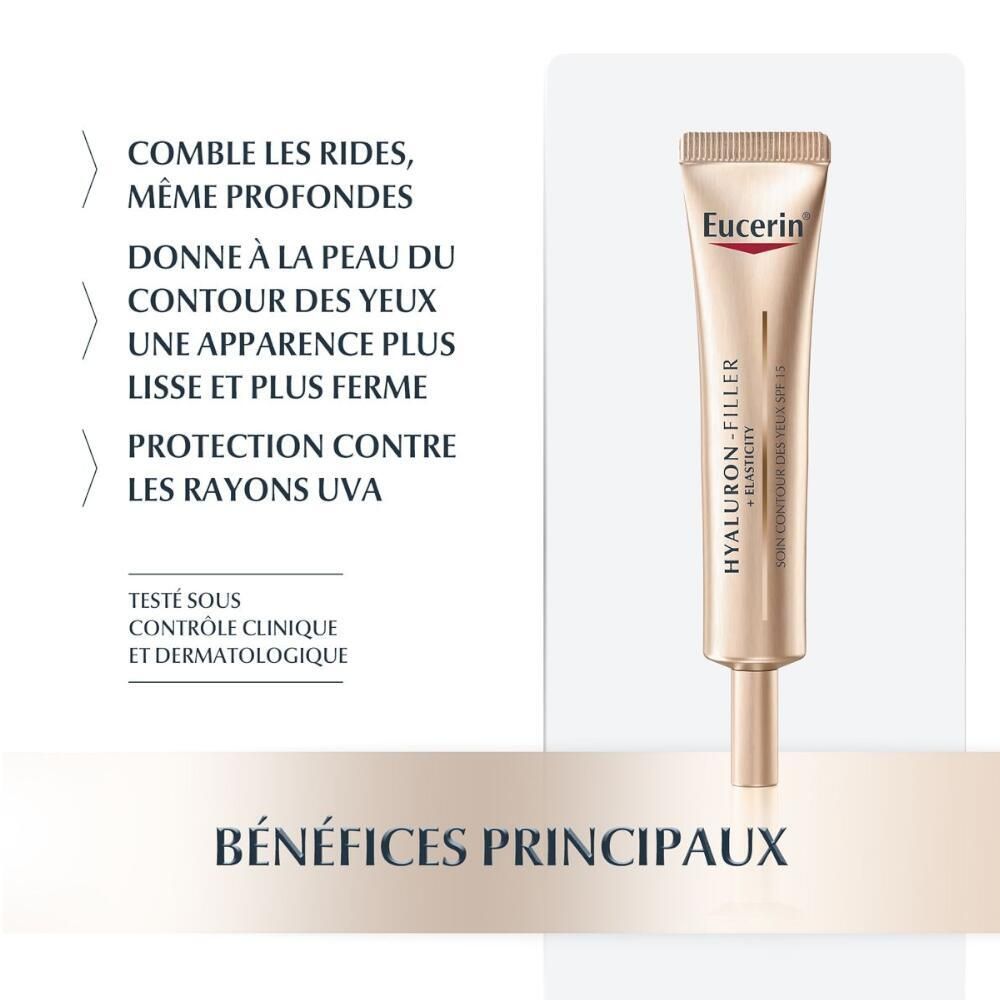 Eucerin® HYALURON-FILLER + ELASTICITY Soin contour des yeux SPF 15