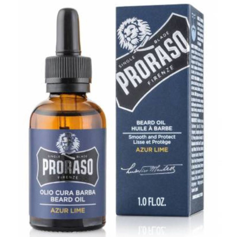 PRORASO Huile à Barbe Azur Lime