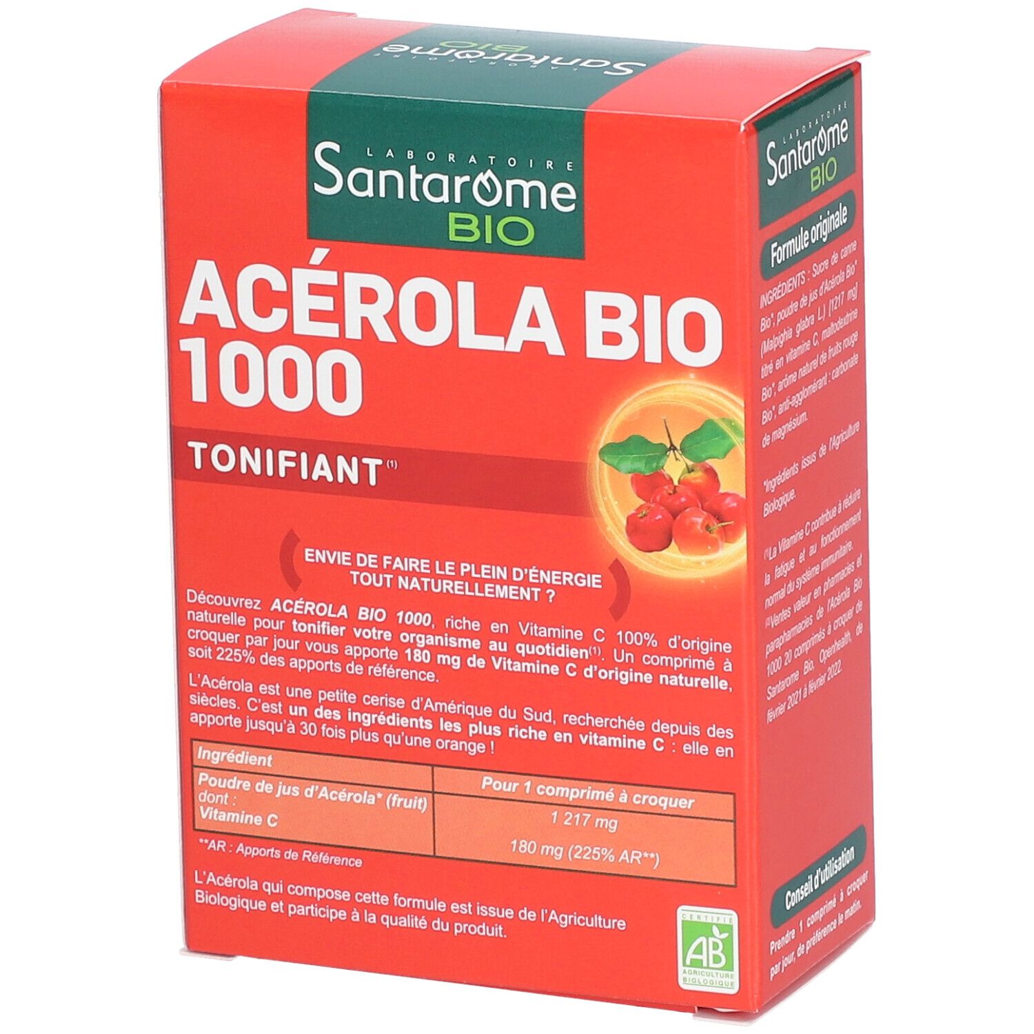 Santarome BIO Acérola Bio 1000 - 20 comprimés