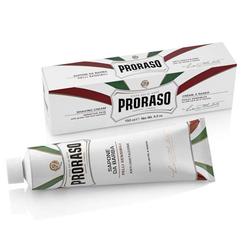 PRORASO Sensitive Crème à Raser au Thé Vert et à l'Avoine