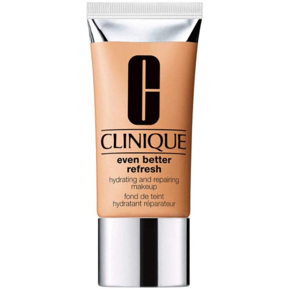 Make-up-Tube mit Produkt. Marke CLINIQUE, Schriftzug 'Even Better Refresh'. Farbton: WN 92 Toasted Almond.