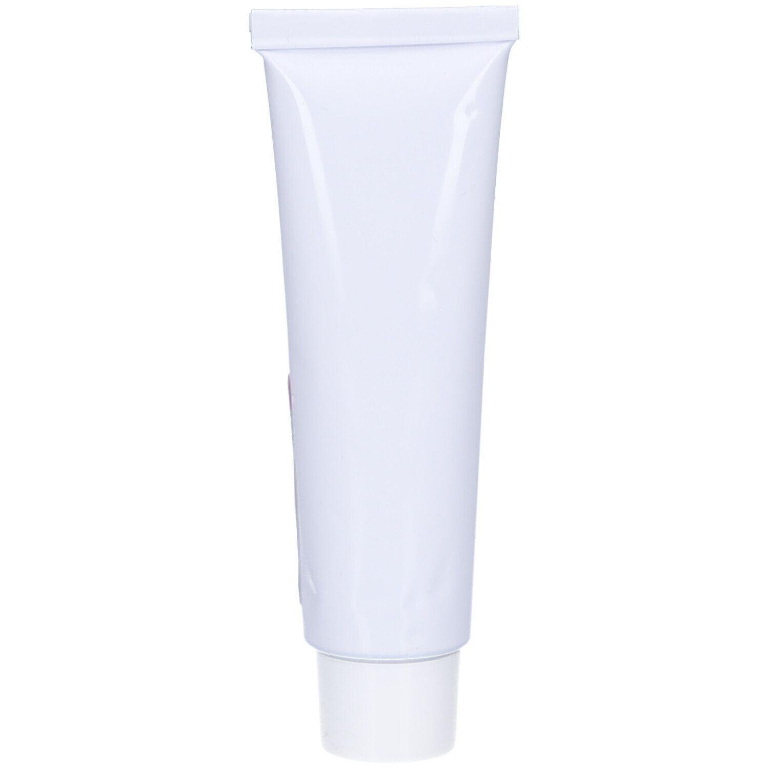 Weiße Tube mit weißem Schraubverschluss. Keine Beschriftung sichtbar.