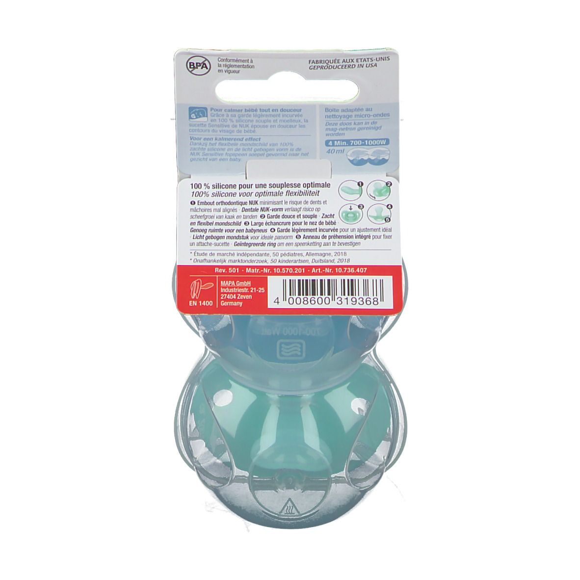 NUK Sensitive Soother Boy 6-18 Monate