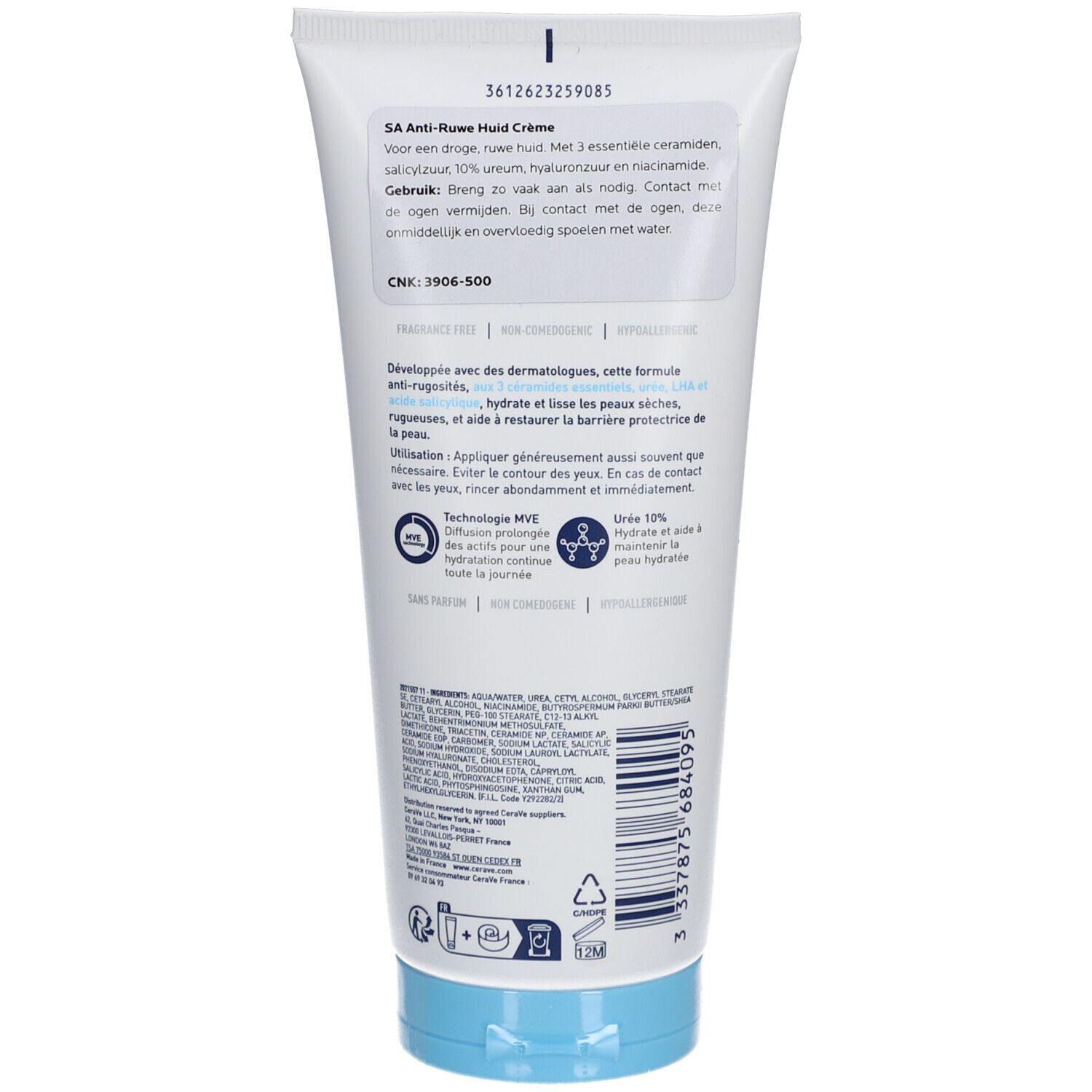 CeraVe SA Crème Anti-rugosités pour les peaux très sèches, rugueuses 177 ml