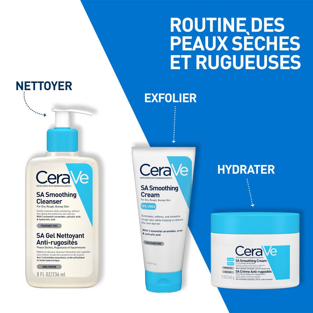 CeraVe SA Crème Anti-rugosités pour les peaux très sèches, rugueuses 177 ml