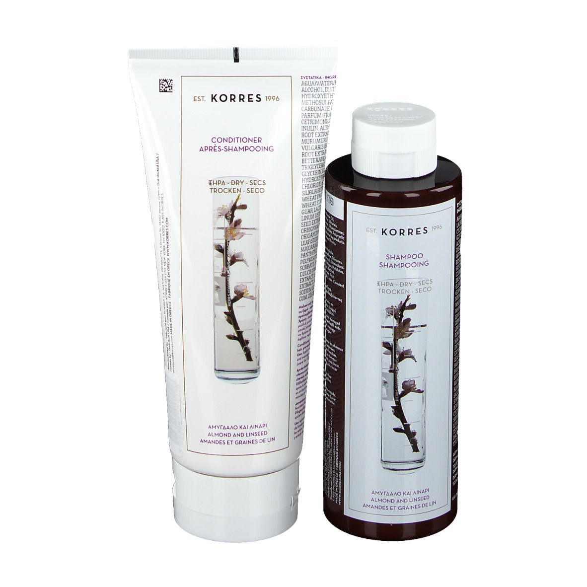 KORRES Shampooing & réparateur Amandes et graines de lin