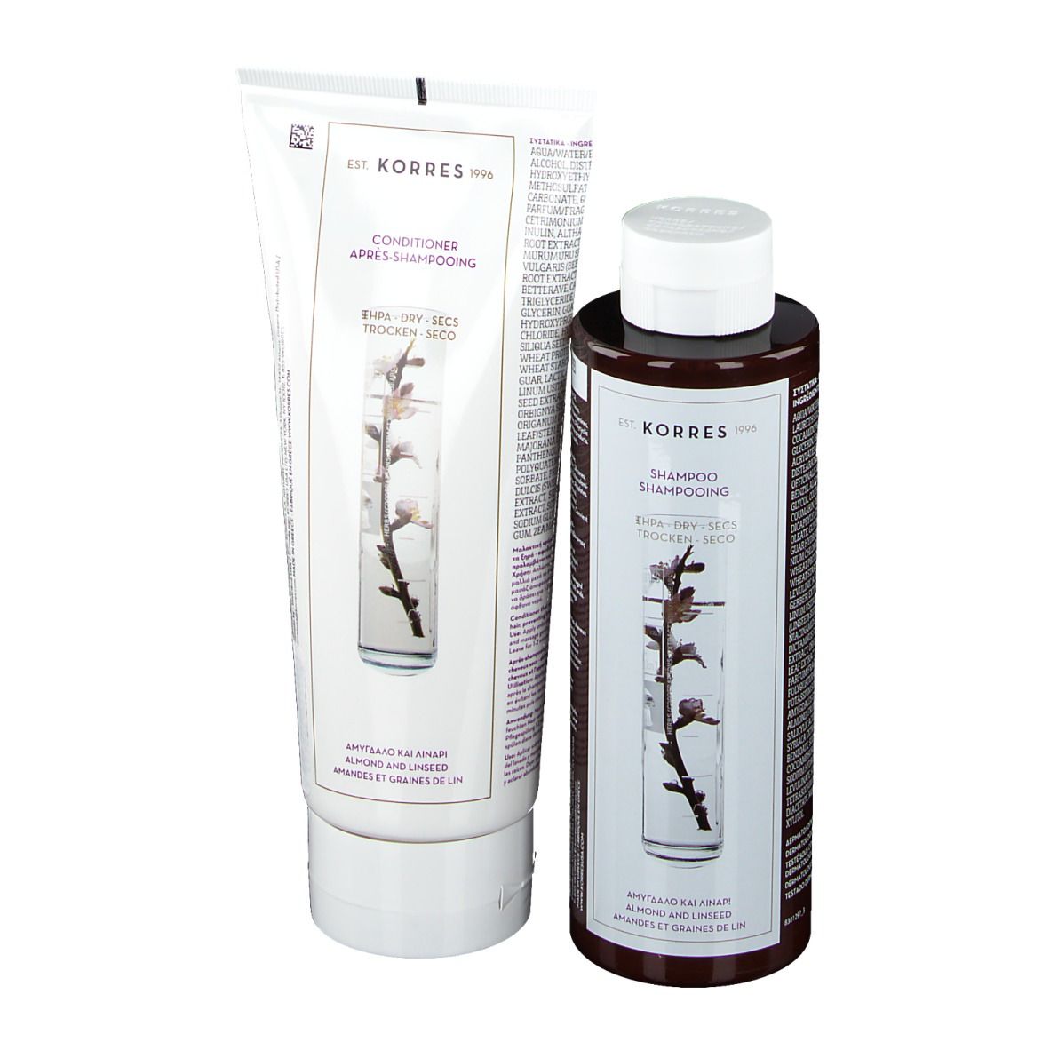 KORRES Shampooing & réparateur Amandes et graines de lin