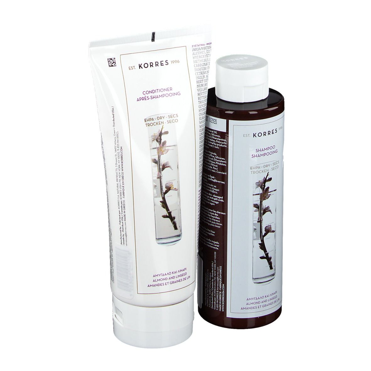 KORRES Shampooing & réparateur Amandes et graines de lin