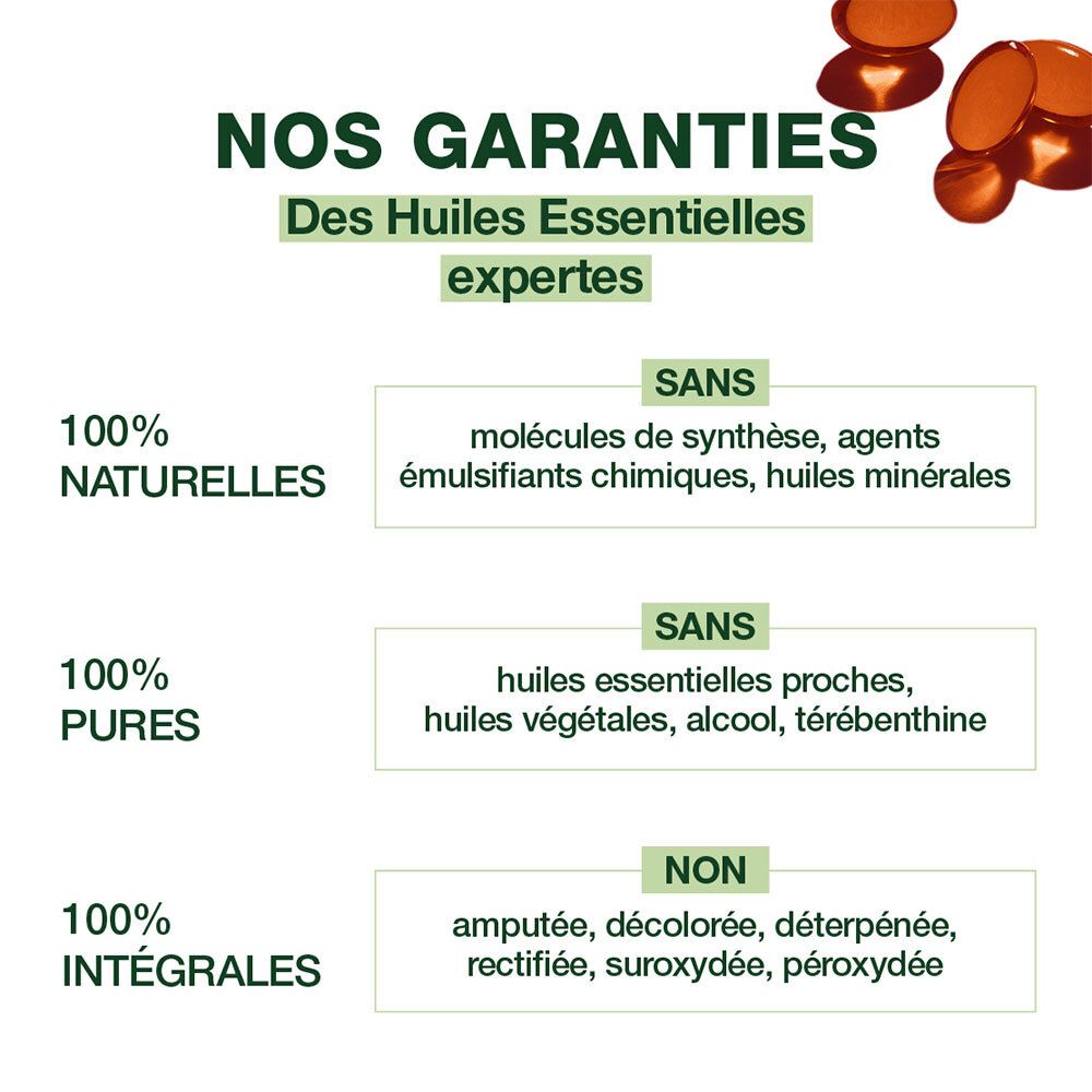 Garantien für ätherische Öle. 100% natürlich, rein und integral. Keine synthetischen Moleküle.