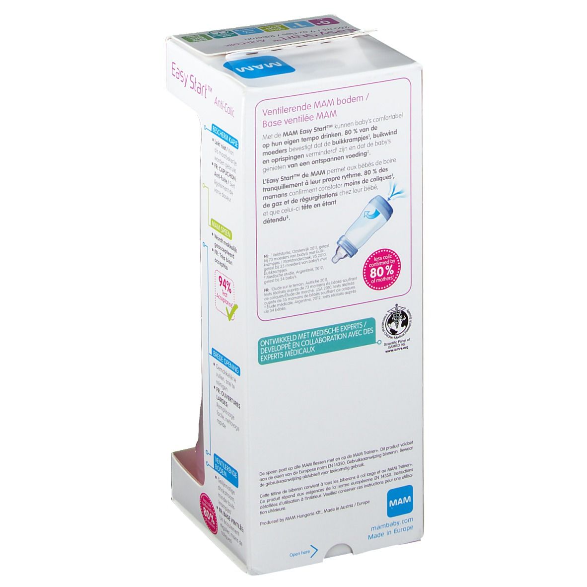  MAM Biberon Easy Start™ anti-colique 260 ml +0 mois (Couleur non selectionnable)