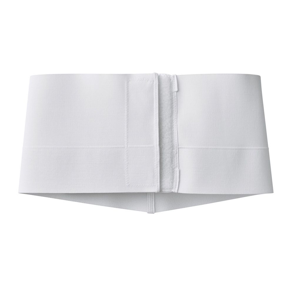 Ceinture abdominale FUTURO blanche, fermeture velcro. FUTURO et 3M sont visibles sur l'emballage.