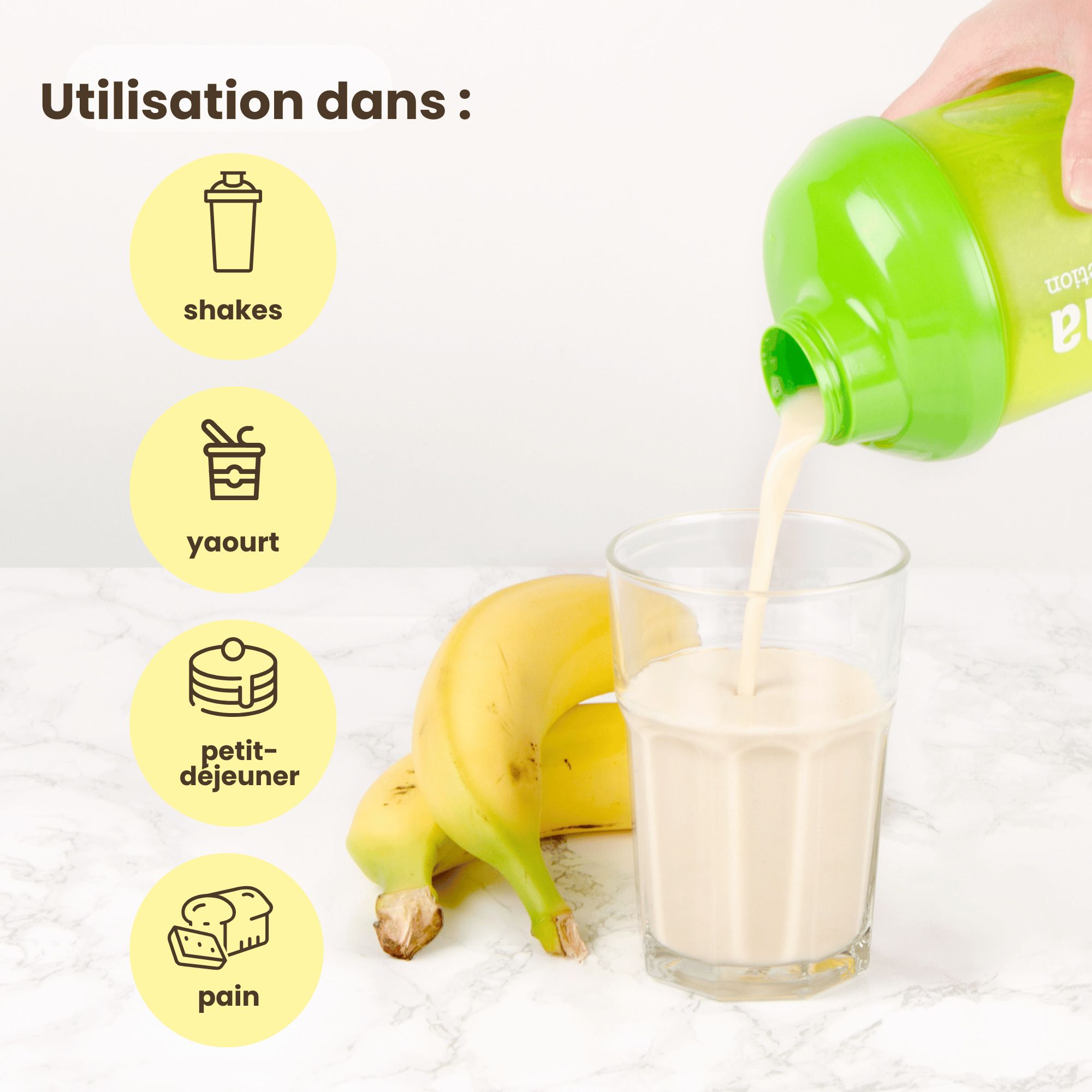 Sachet Purasana Shape & Control Shake Protéiné Vanille avec fleurs et gousses de vanille.