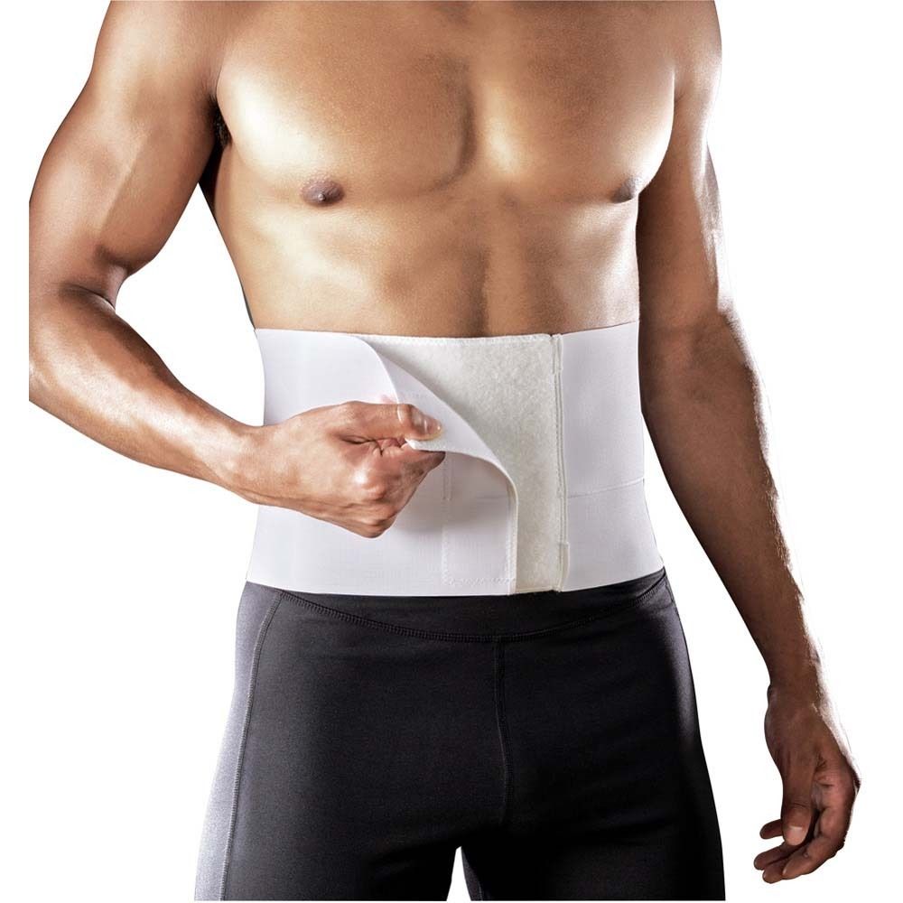 Rückseite der Bauchbandage. Anatomisches Design. Komfortables Innenfutter. Größe M.