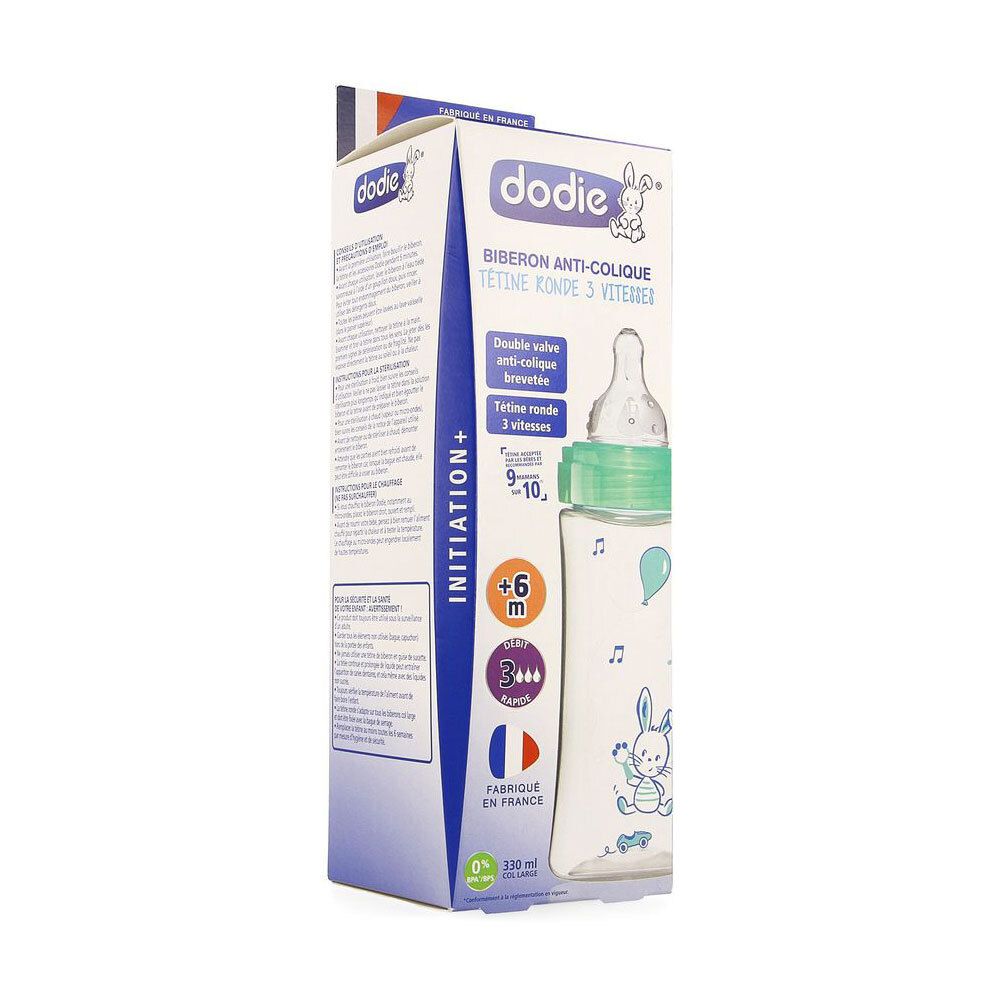 Dodie® Biberon Anti-Colique Initiation+ 330 ml Dès 6 Mois