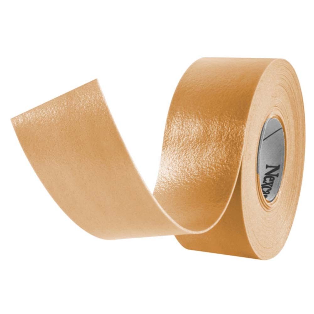 Verpackung von Nexcare active tape. Orange-weiß. Rolle Tape sichtbar. 2,54 cm x 4,57 m.