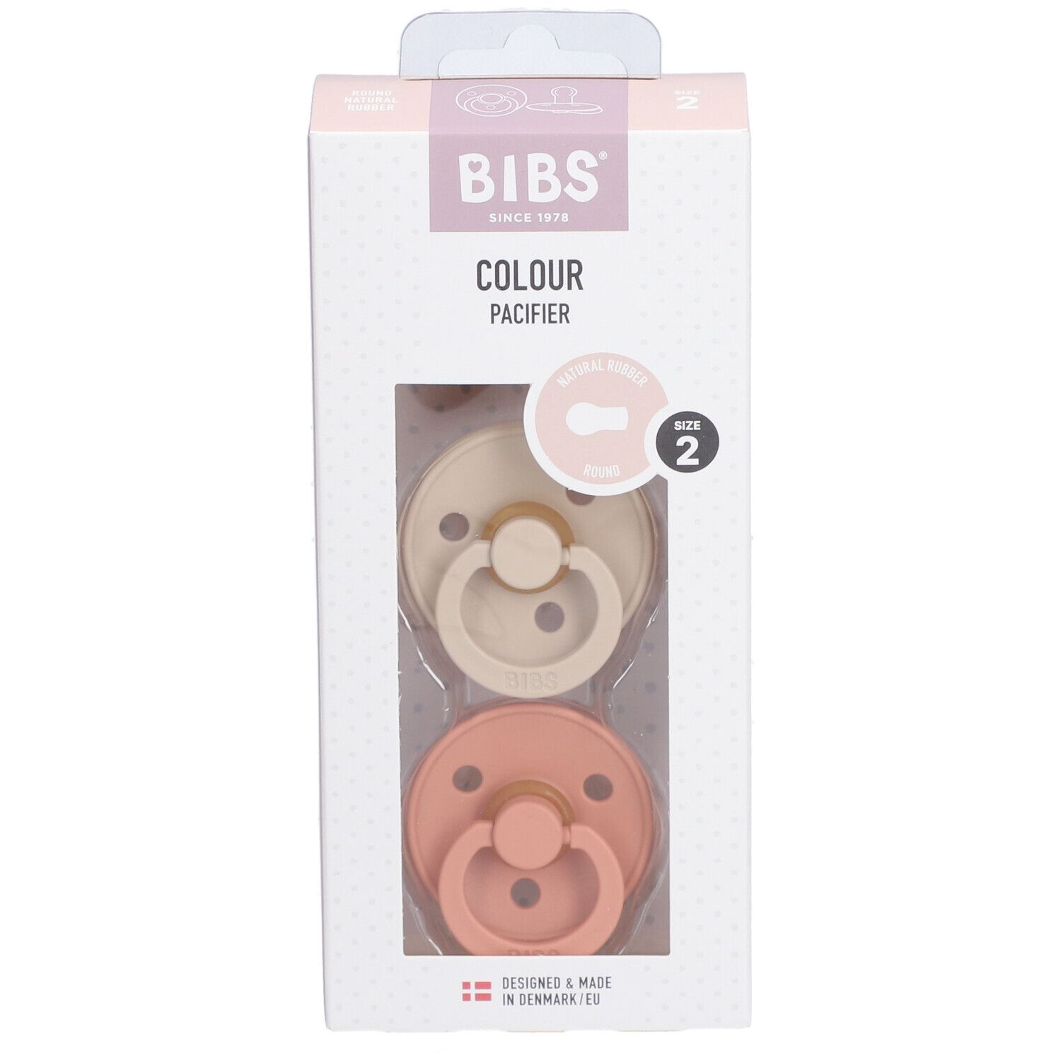 BIBS® BIBS COULEUR Tétines Vanille - Pêche 6-18 mois Taille 2