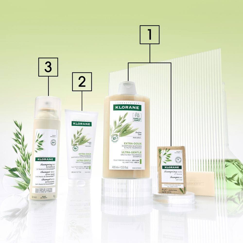 Klorane shampooing sec à l'avoine, boîte.