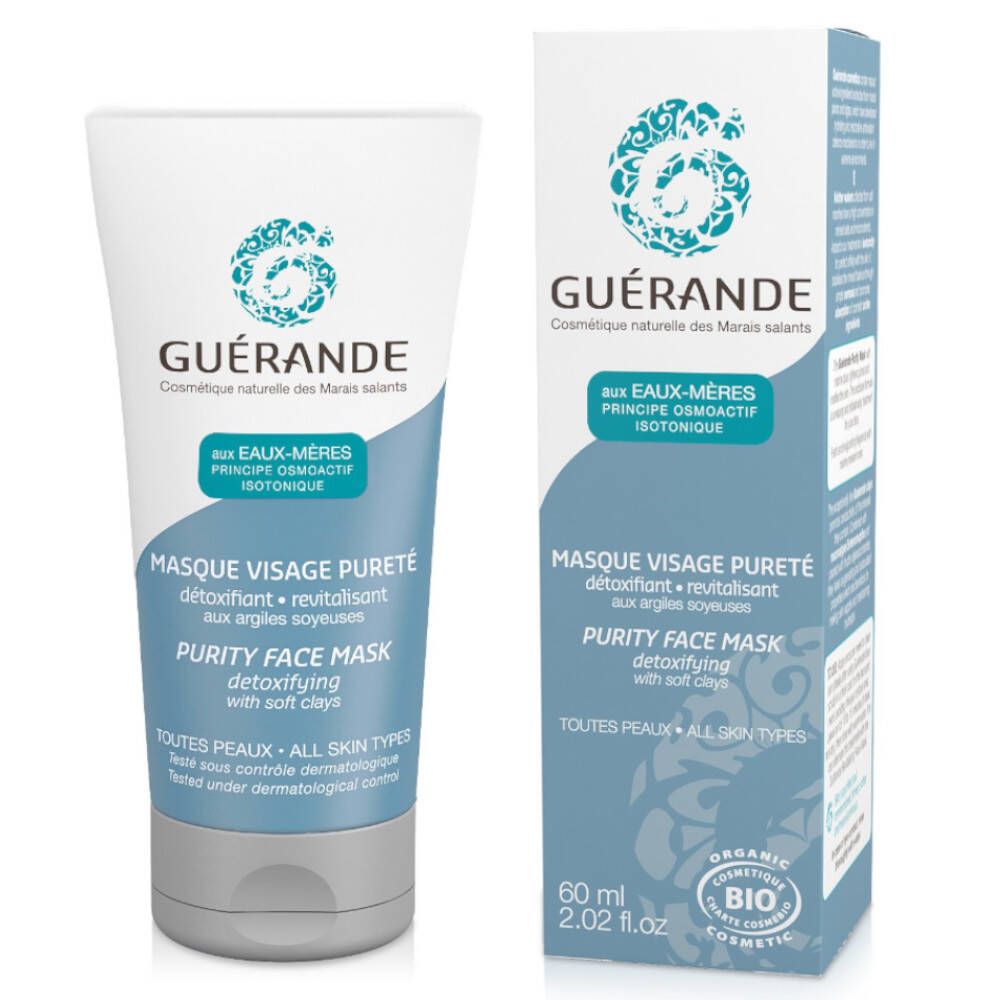 GUÉRANDE® Masque Visage Pureté Détoxifiant Revitalisant  Bio
