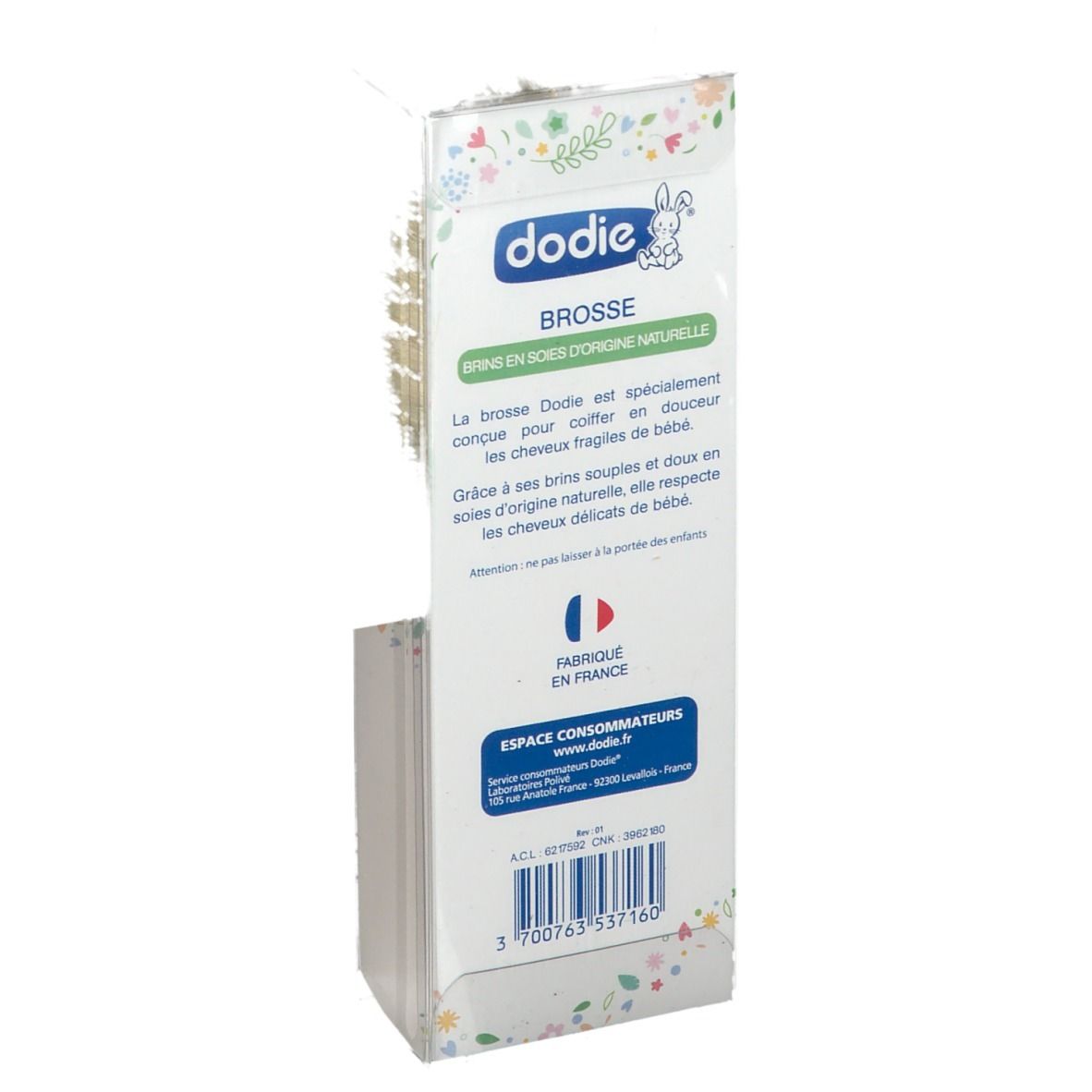dodie® Bébé Brosse à Cheveux Soie Naturelle