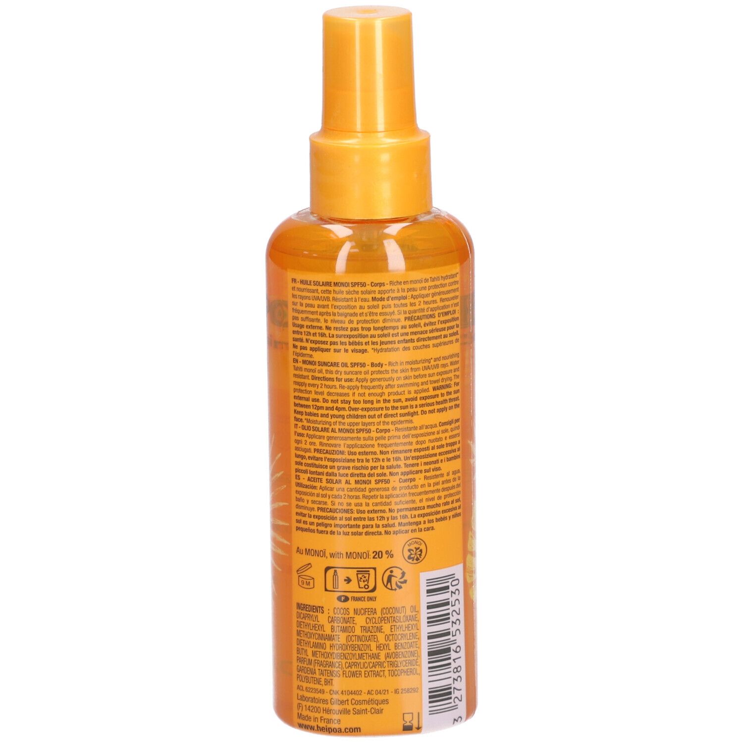 HEI POA HUILE SÈCHE AU MONOÏ SPF50