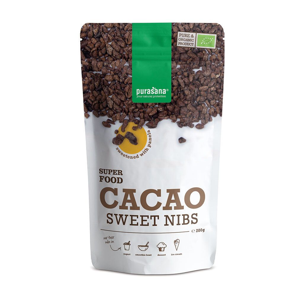 Purasana Pépites de Cacao Sucrées avec Panela