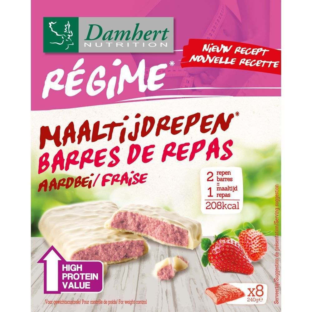 Damhert High Protein Proteinriegel Weiße Schokolade Erdbeere