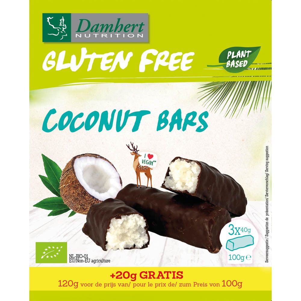 Damhert Kokosnussriegel Laktoe- und Glutenfrei