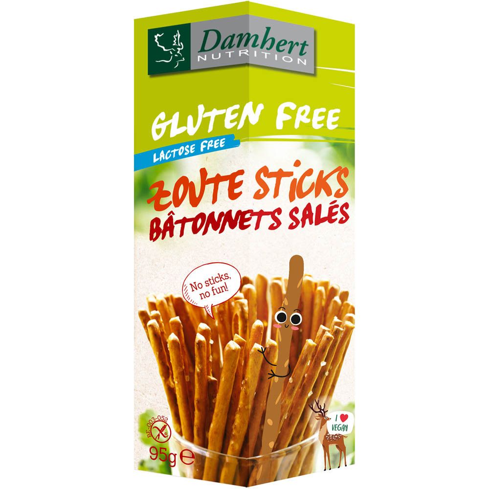 Damhert Gluten Free Bâtonnets salés sans lactose