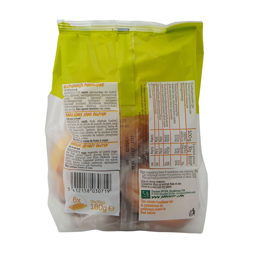 Damhert Gluten Free Madeleines