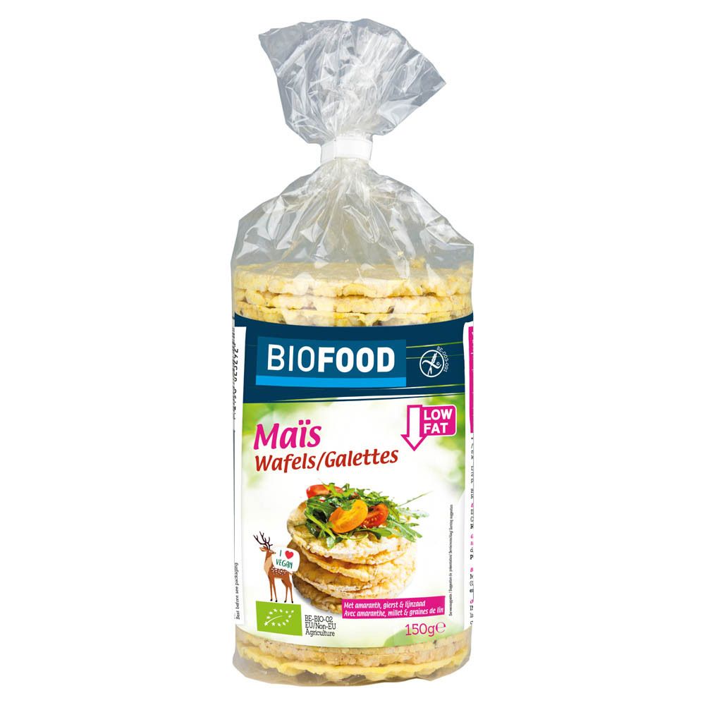 BIOFOOD Dünne Maisküchlein mit Leinsamen