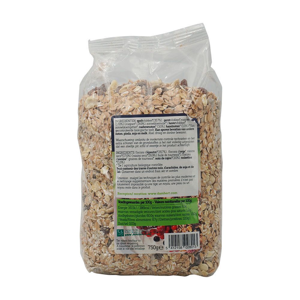 BIOFOOD Müsli Dinkel-Walnuss-Rosine 750 g - Redcare Apotheke