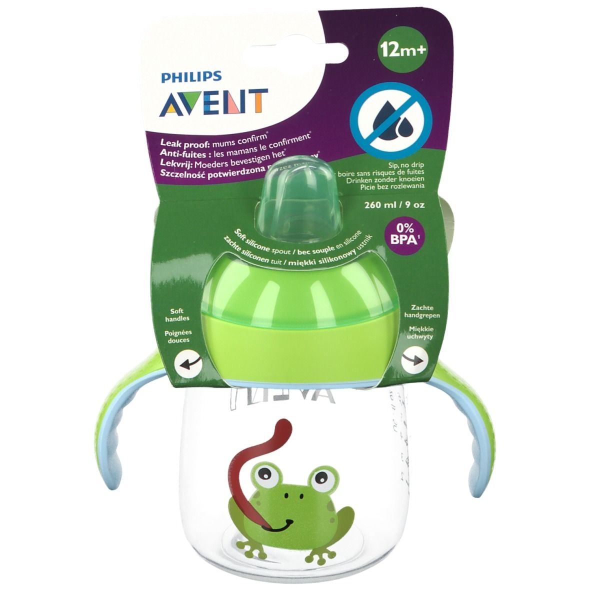 Avent Anti-Leckbecher Pinguin Vert 260 ml +12 Monate