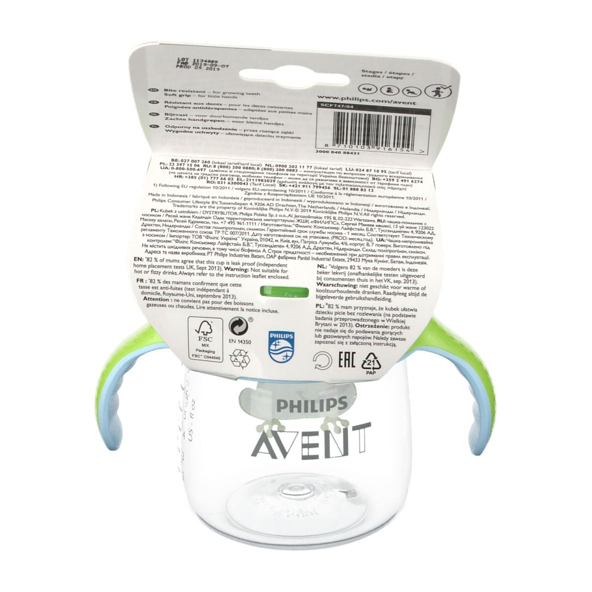Avent Anti-Leckbecher Pinguin Vert 260 ml +12 Monate