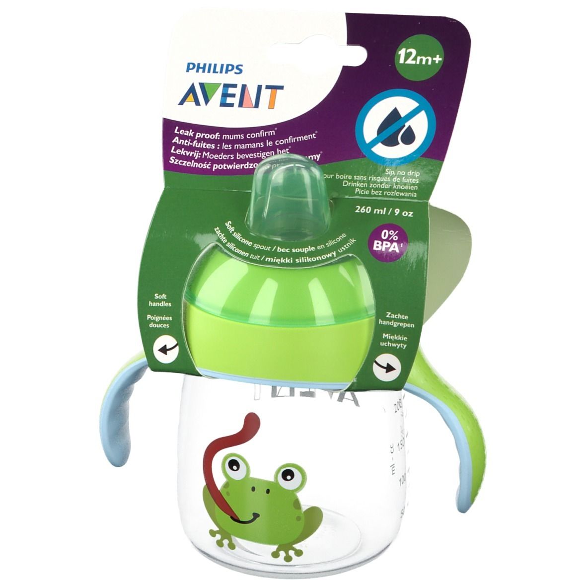 Avent Anti-Leckbecher Pinguin Vert 260 ml +12 Monate
