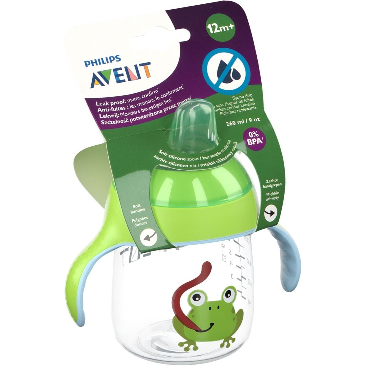 Avent Anti-Leckbecher Pinguin Vert 260 ml +12 Monate