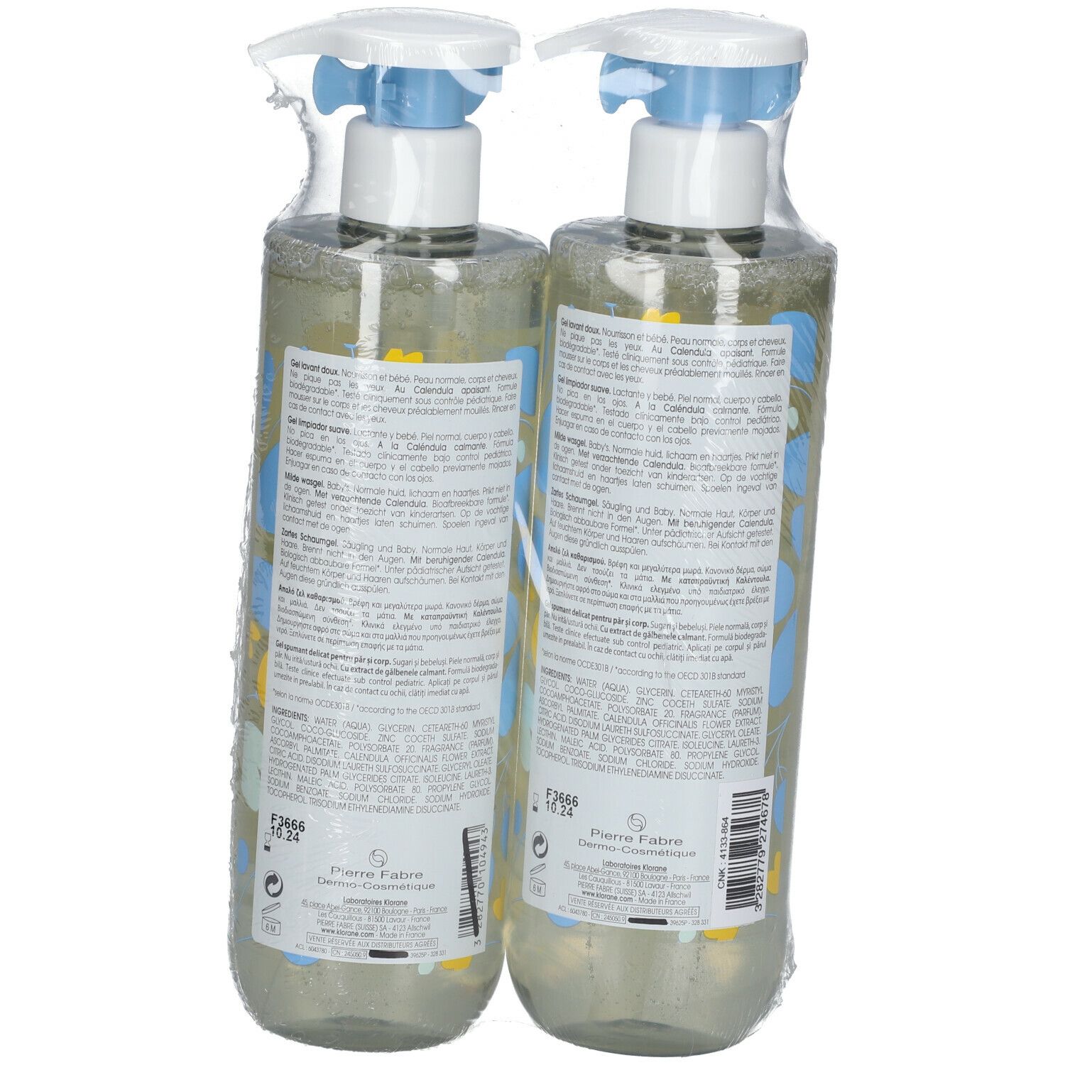 KLORANE Bébé Sanftes Reinigungsgel mit Calendula Bio Doppelpack