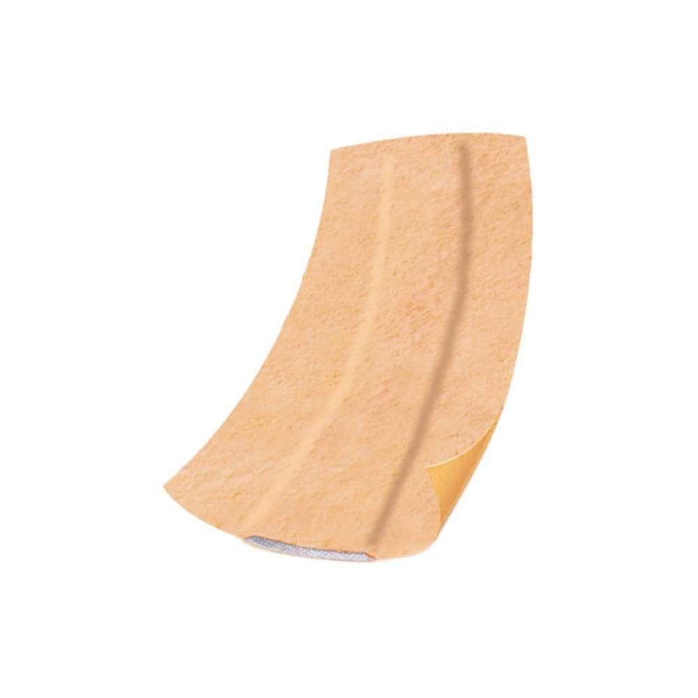 Pflaster Nexcare ultra stretch. Beige, gebogen. Sichtbare Klebefläche.
