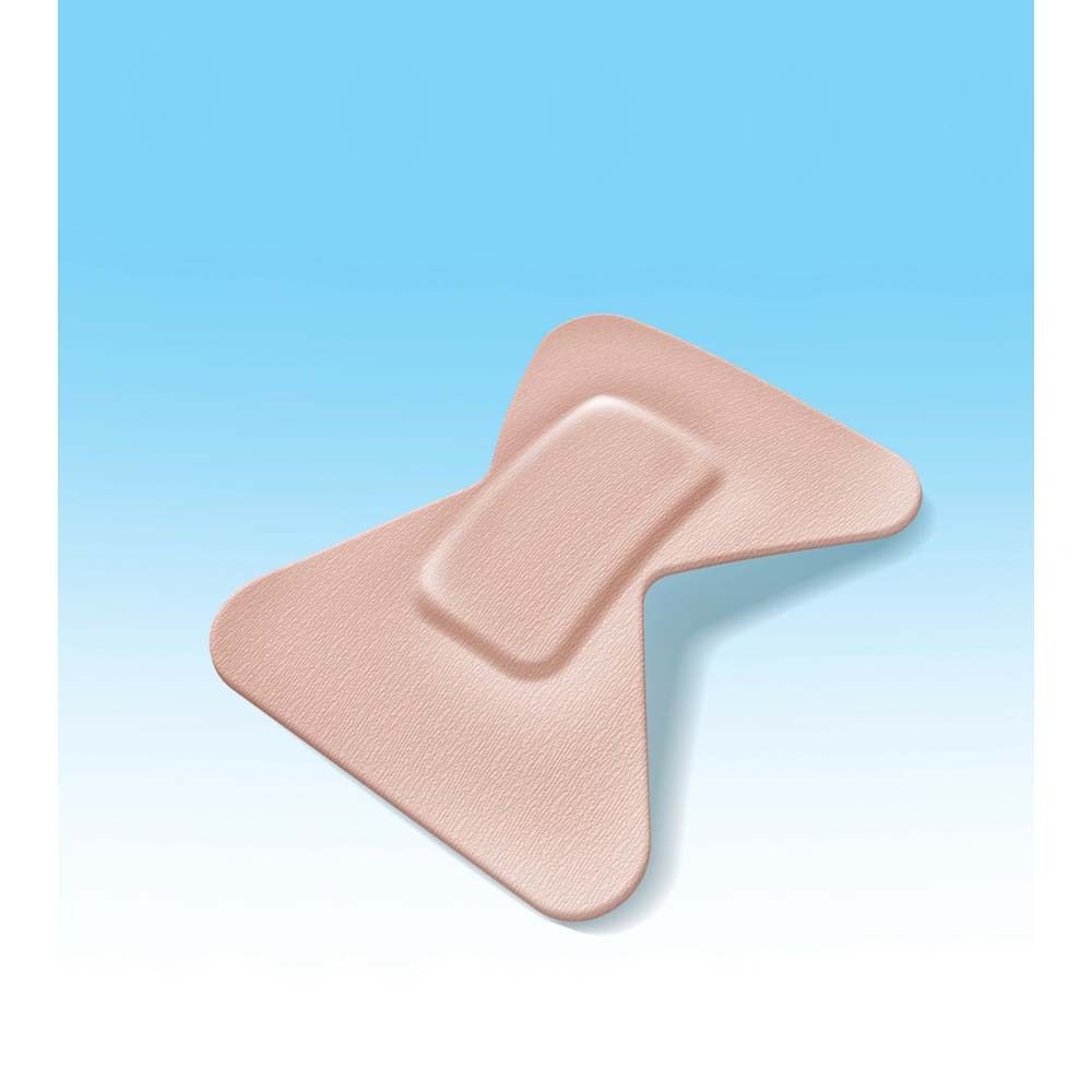 Zwei Fingerpflaster. Blauer Hintergrund.