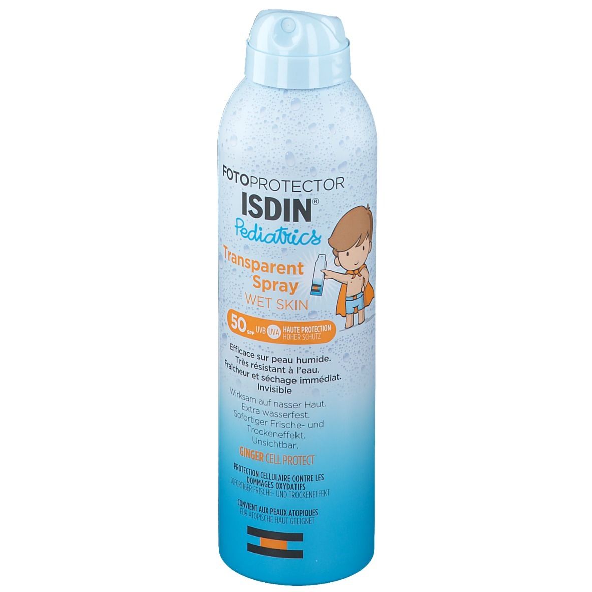 ISDIN® Fotoprotector Pädiatrie Transparentes Spray Nasshaut SPF50+