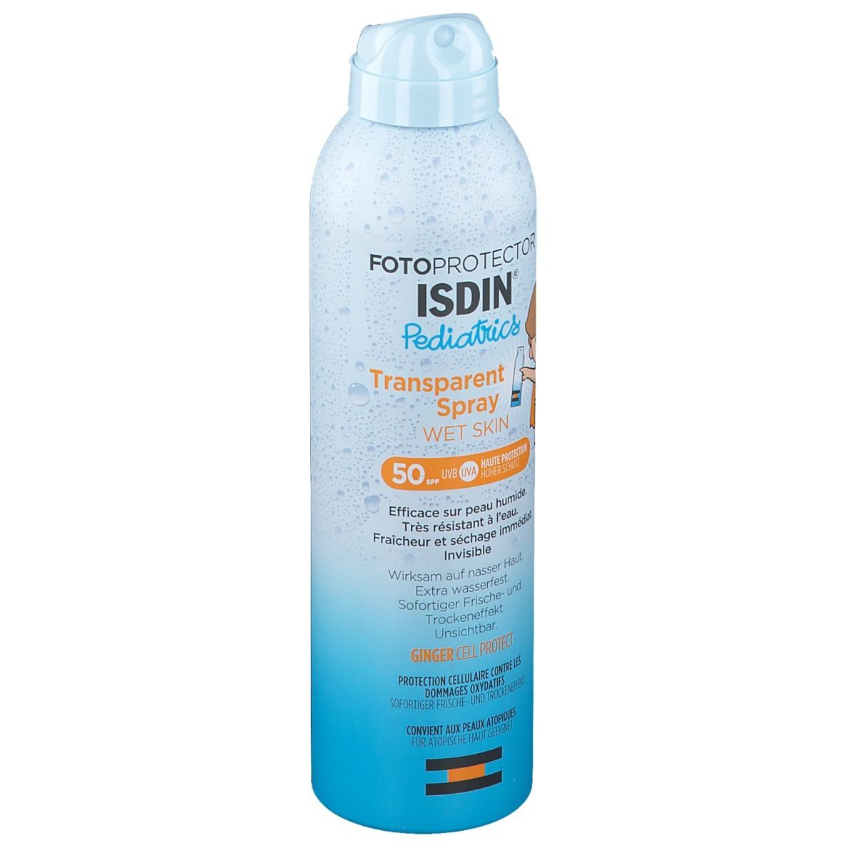 ISDIN® Fotoprotector Pädiatrie Transparentes Spray Nasshaut SPF50+